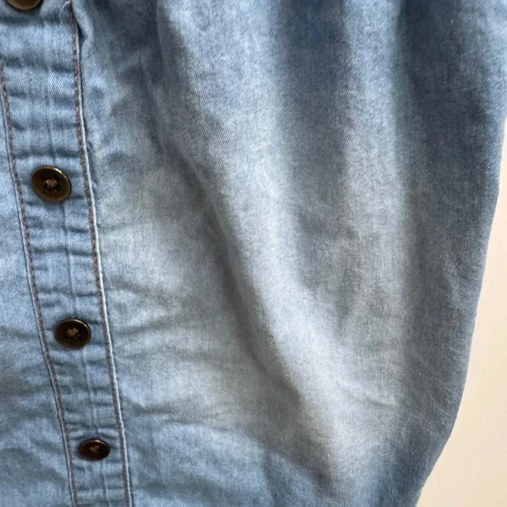 NWOT Baby GAP 3T Girls Light Blue Denim Button Down Camisole Sleeveless Blouse